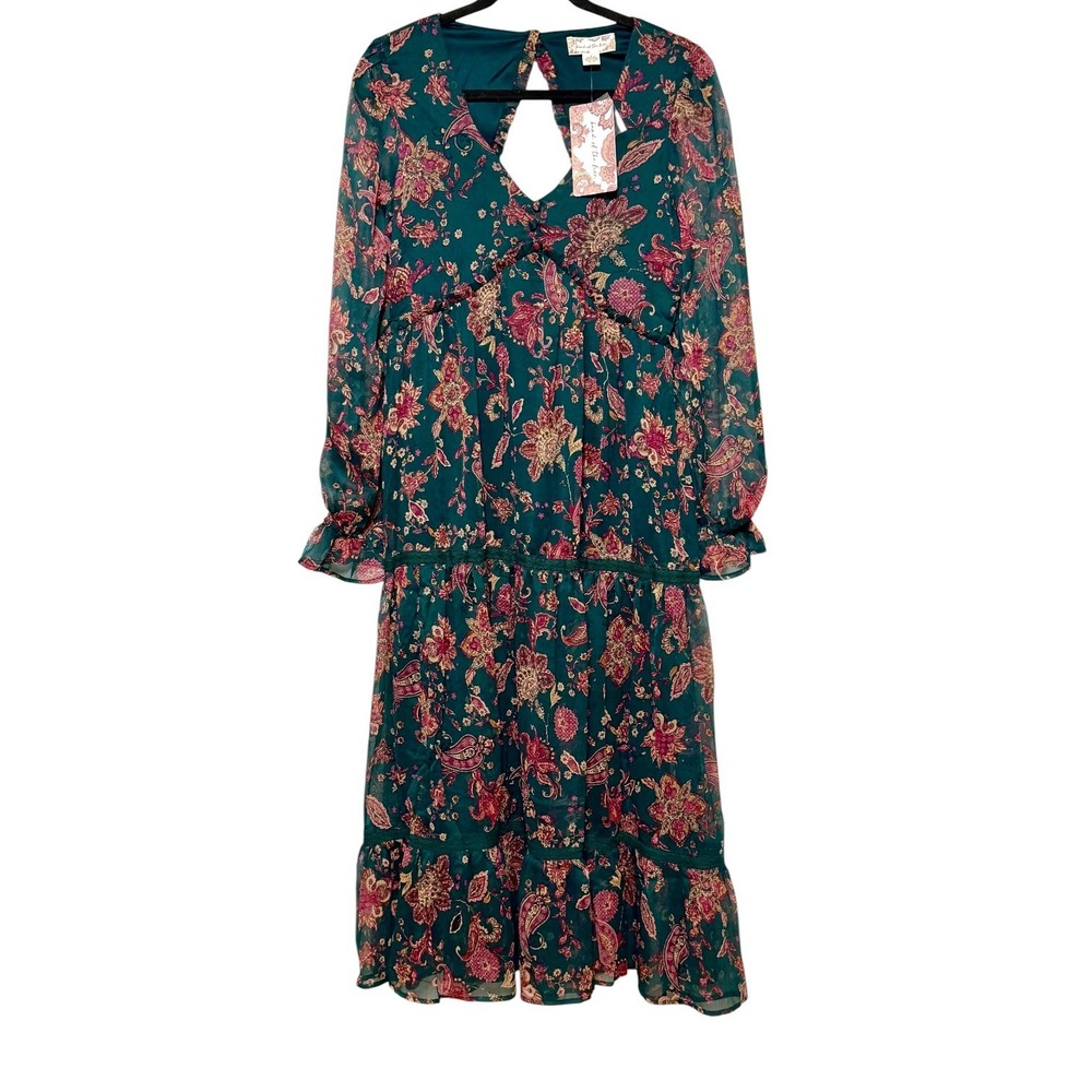 NWT Band of the Free Whimsigoth Midi Dress Womens Size Small Dark Cottagecore